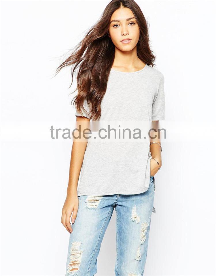 Girls short sleeve plain new design frill back t shirts, frill back t shirts wholesale cheap.