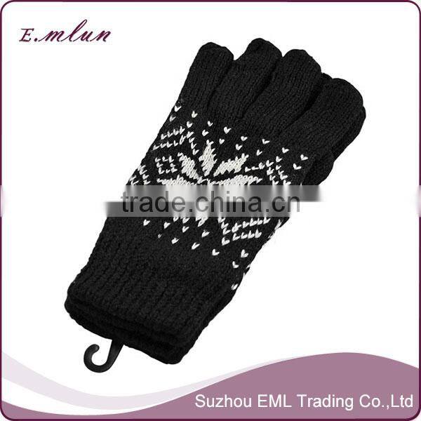 Double wool fleece warm gloves/thickening knitted glove