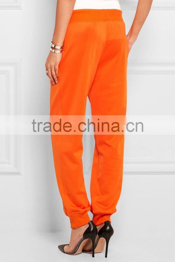 Girls latest fashion printed jersey track pants with color logo printing