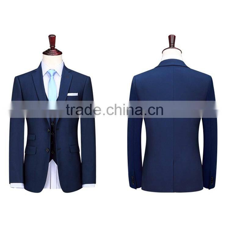Custom Made Latest Design Basic Standard 2 Button 3 Piece Coat Pant Men Suit