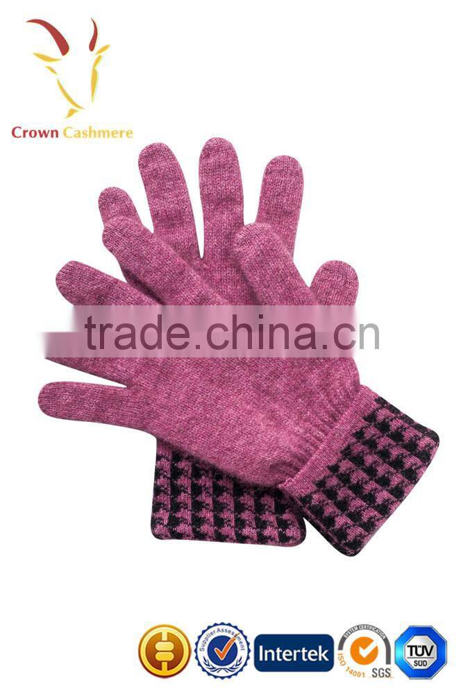 100% mongolian cashmere gloves womens cashmere knitted gloves