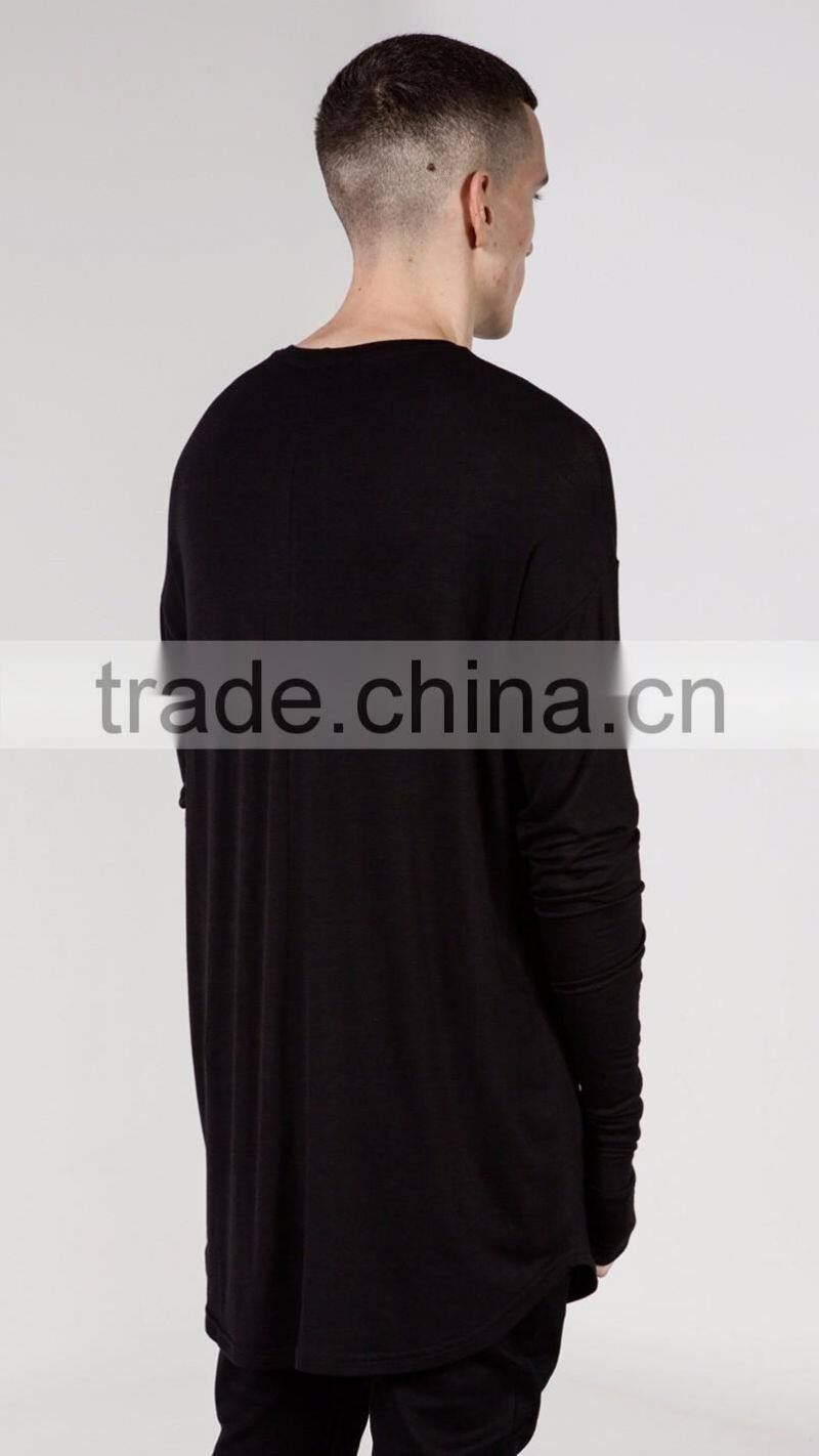 China garment factory 100% cotton long sleeve blank t-shirt custom casual men t-shirt with high quality