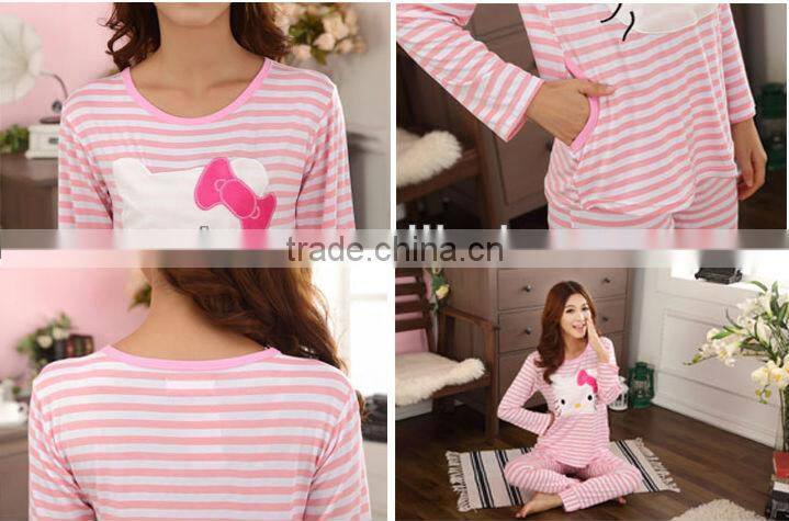 Made In China Long Sleeves Cotton Lady Pajama