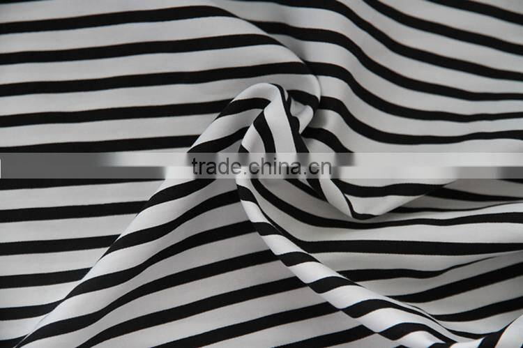 Sale high quality woven stripe satin finished fabric