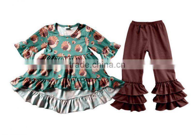 Wholesale Boutique Childrens Ruffle Baby Clothes Halloween Pumpkin lovely style Clothing Girls Fall Clothes