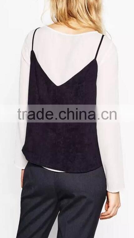 Runwaylover EY2358B Ladies 2017 Ladies Two Piece Suits , Women Fashion Blouse And Vests