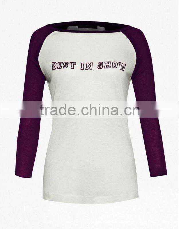 Ladies Three Quarter Sleeve Printed T-shirt