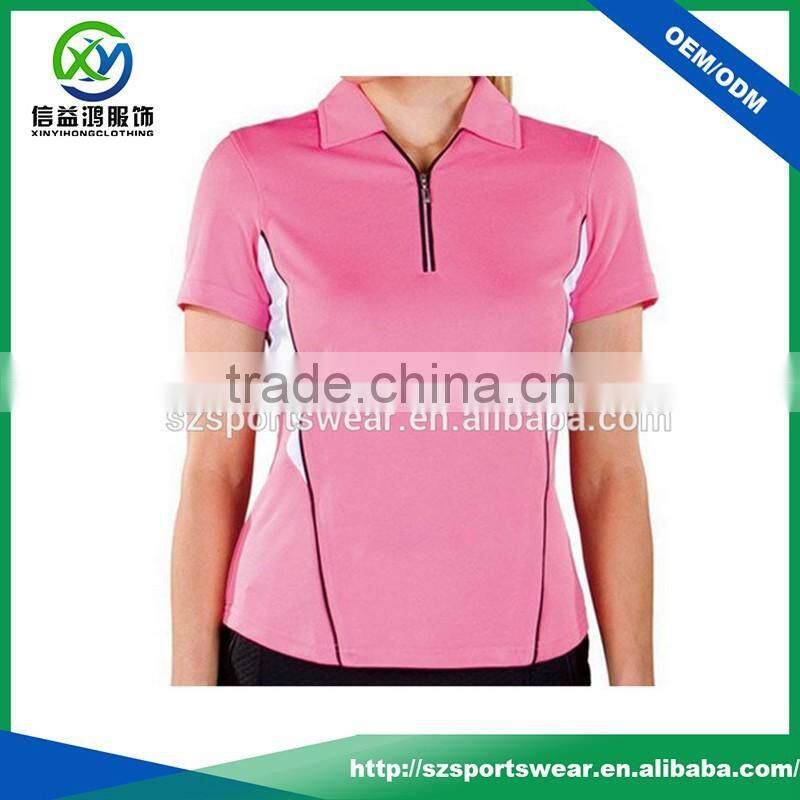 100% polyester quick dry ladies golf polo shirt