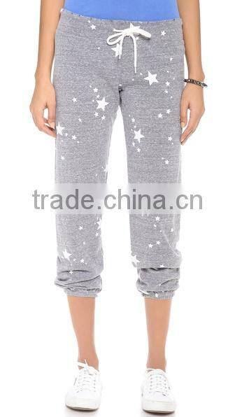 Custom women sweat pants star printing soft pants wholesale fitness clothing