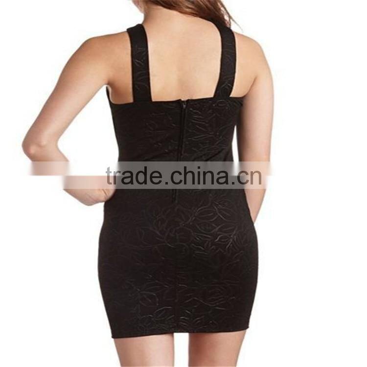 2016 designed for fashion women dress bodycon sleeveless,halter rock neck bottom OEM