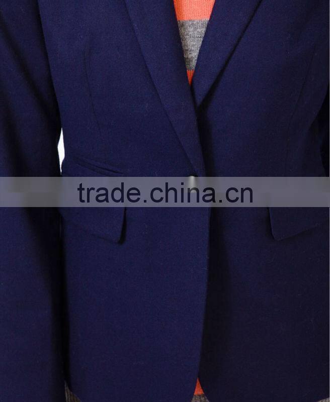 Notched Lapel Twill Blazer