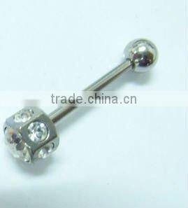 wholesale low price tongue Rings with Candy Stripe
