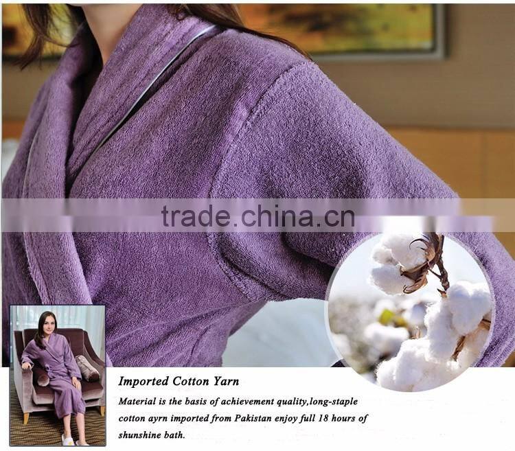 Bath robe 100% cotton white mens towelling robe with hood