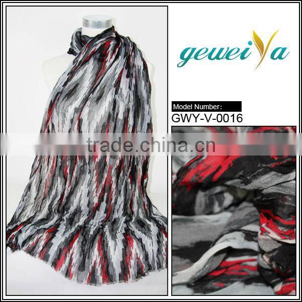 High Quality Polyester Abstract Colors Chevron Scarf