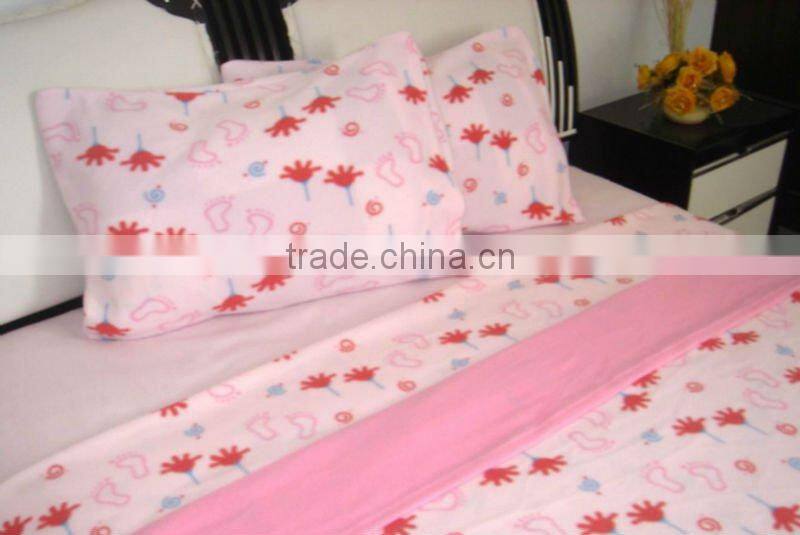 100% polyester brushed polar fleece kids duvet cover set