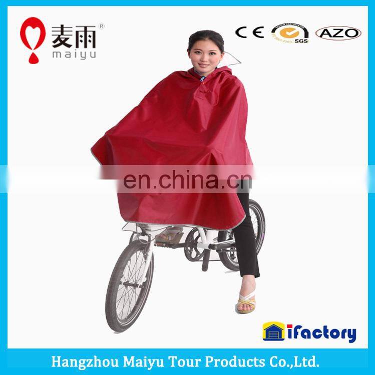 Maiyu high quality oxford with pvc coating bicycle rain poncho