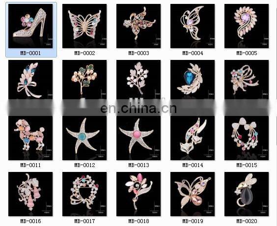 china wholesale Fashion korean crystal rhinestone swan brooch MB-0025