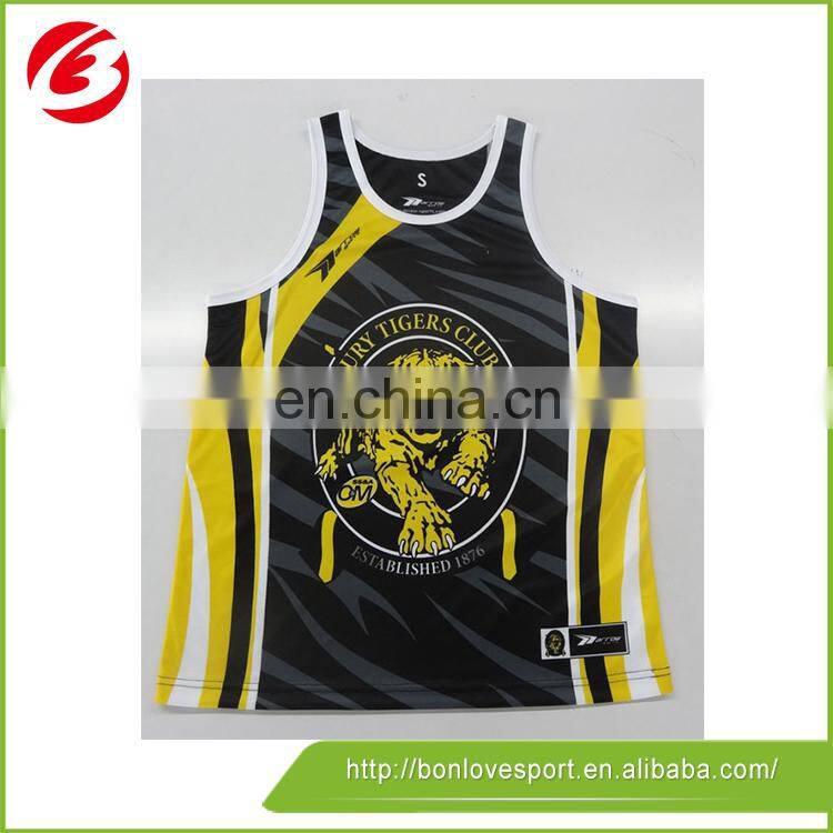 Custom sublimated running singlet for men