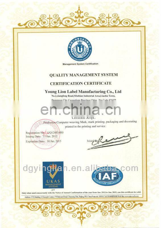 High quality mitre folded satin woven labels for garments