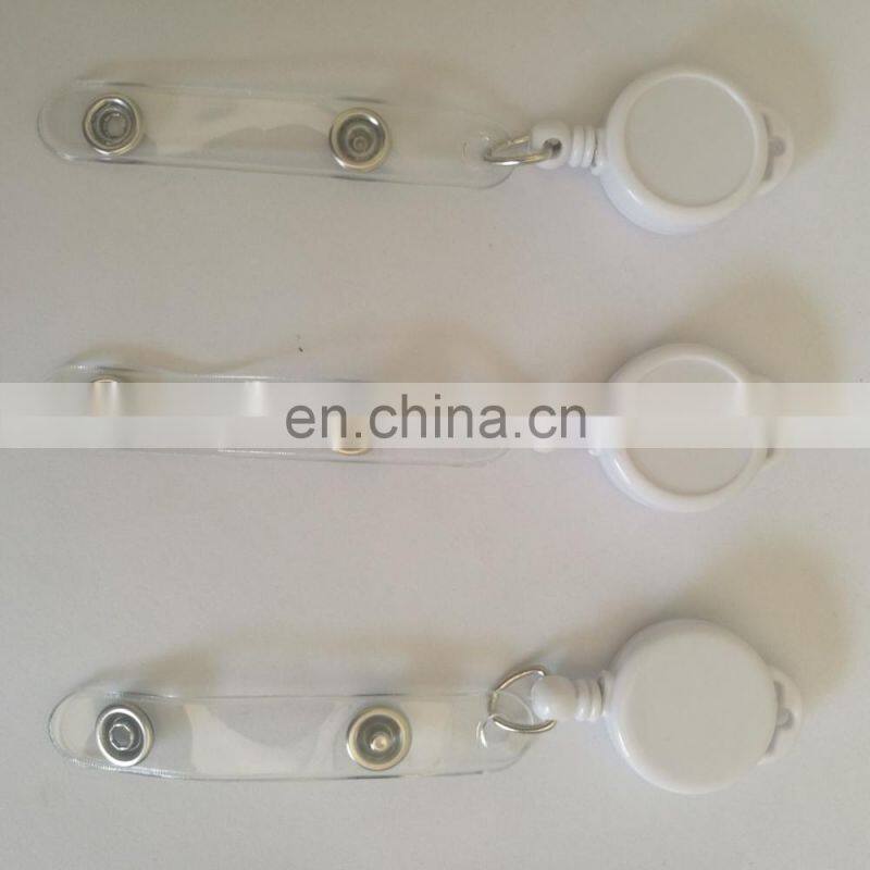 small size retractable yoyo ID badge reel in solid white color