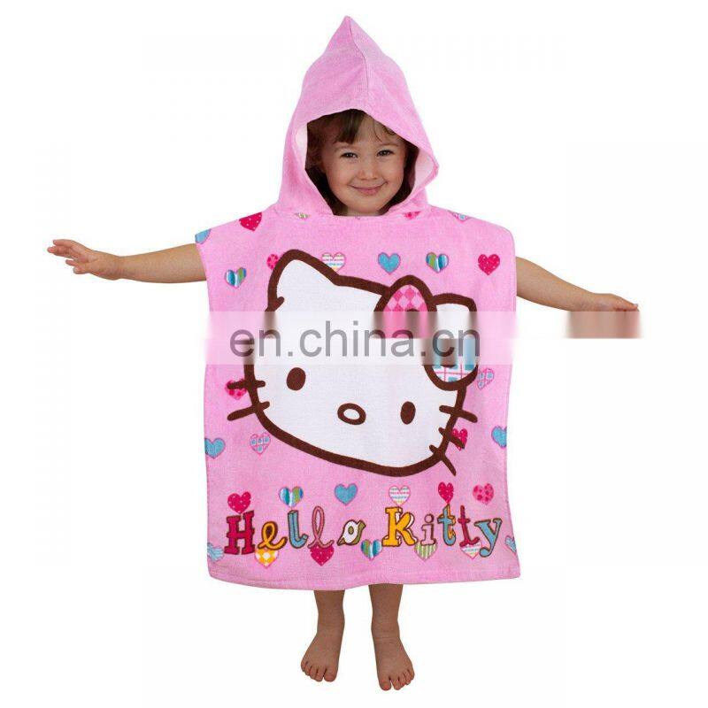 100% cotton Childrens Hooded Sport Poncho Towel