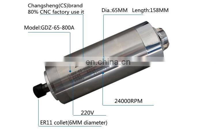 High quality 800W AC Spindle Motor Kits 0.8KW 4 Bearing Water Cooled Spindle + 1.5KW 220V Inverter + Pump+Pipe