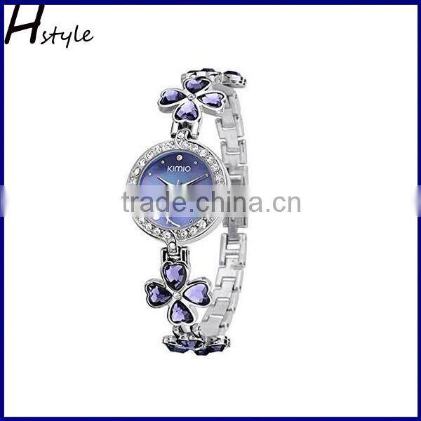 Fashion vogue Clover crystal geneva ladies watch ladies fancy wrist watches Green WP024