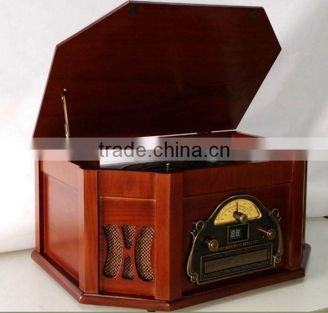 Gramophone cd/cassette player,multiple record player,bluetooth vinyl record player