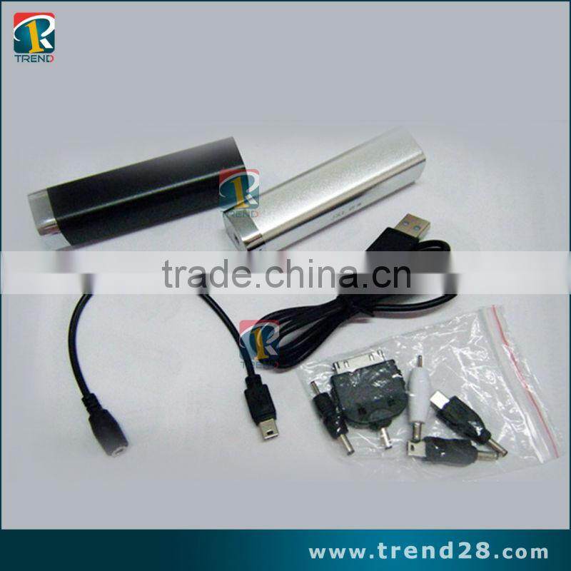Aluminum alloy shell 2200mAh external battery pack high capacity power bank charger 5V 1A output and 3.7-4.2V 0.5A input