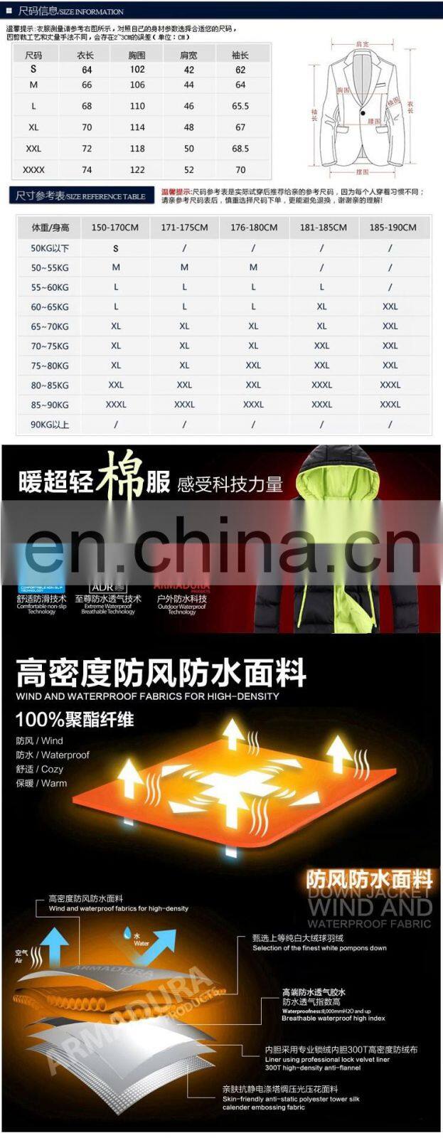 Christmas sale winter jacket mens customized clothes winter cloth for men bubble coat bubble jacket