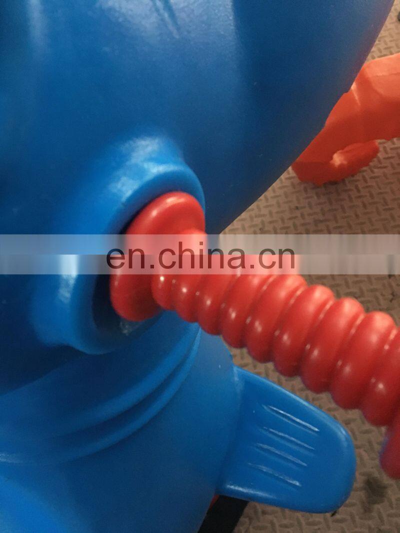 Kids cartoon ride on toy outdoor playground equipment rides orange duck plastic spring rocking horse for sale