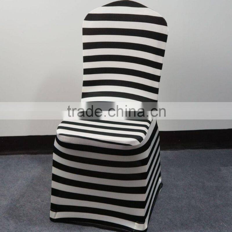 black/white stripe spandex folding chair cover cheap