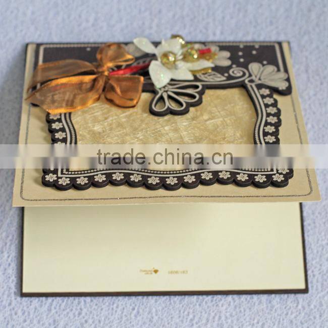 Kraft Paper Handbag Luxury Wooden Wedding Card Invitation