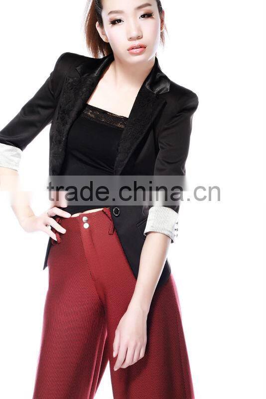 Black slim suit for women