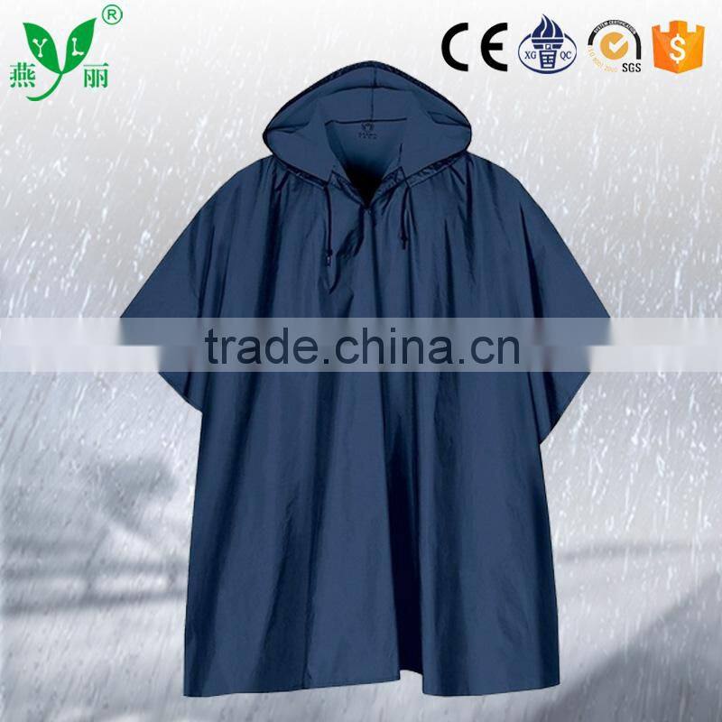 YANLI 100%waterproof,multicolor pvc poncho raincoat/rain poncho for adult