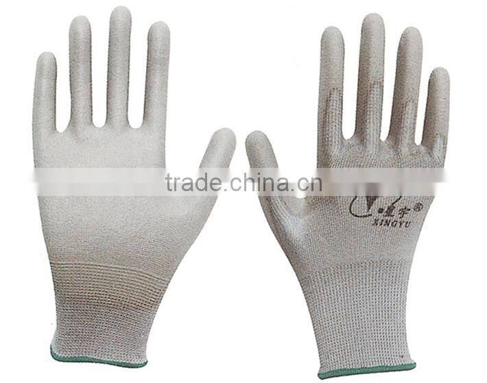 anti-static pu coated gloves/ PU coated working cut resistance gloves