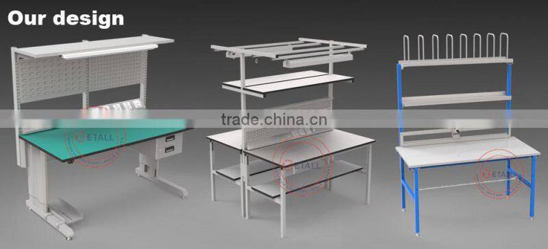 ESD electric lift table with adjustable legs for industrial
