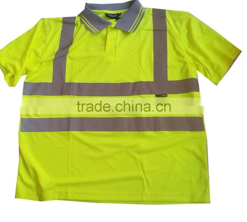 EN471hi-vis short sleeve reflective polo T-shirt