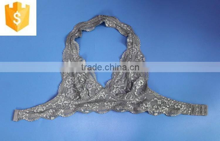 OEM service bling floral decorative nice lady bra top