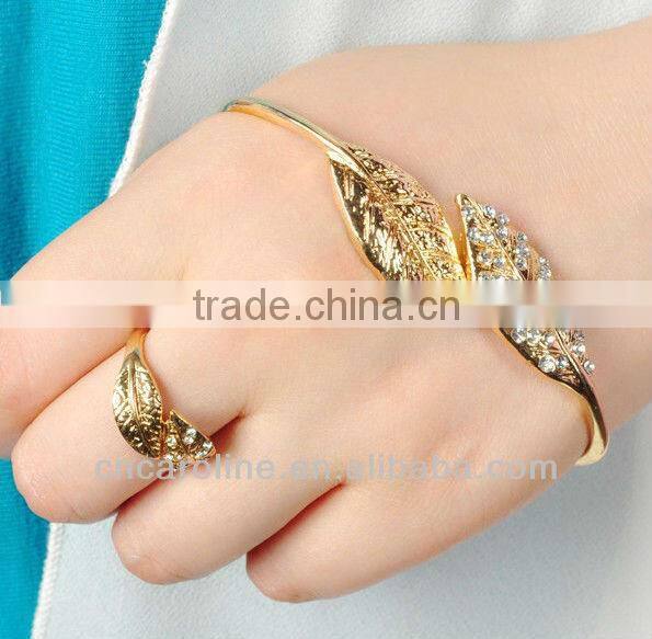 BRACELET GOLD PLATED,BRACELET WITH RING,CHAIN BRACELET GOLD