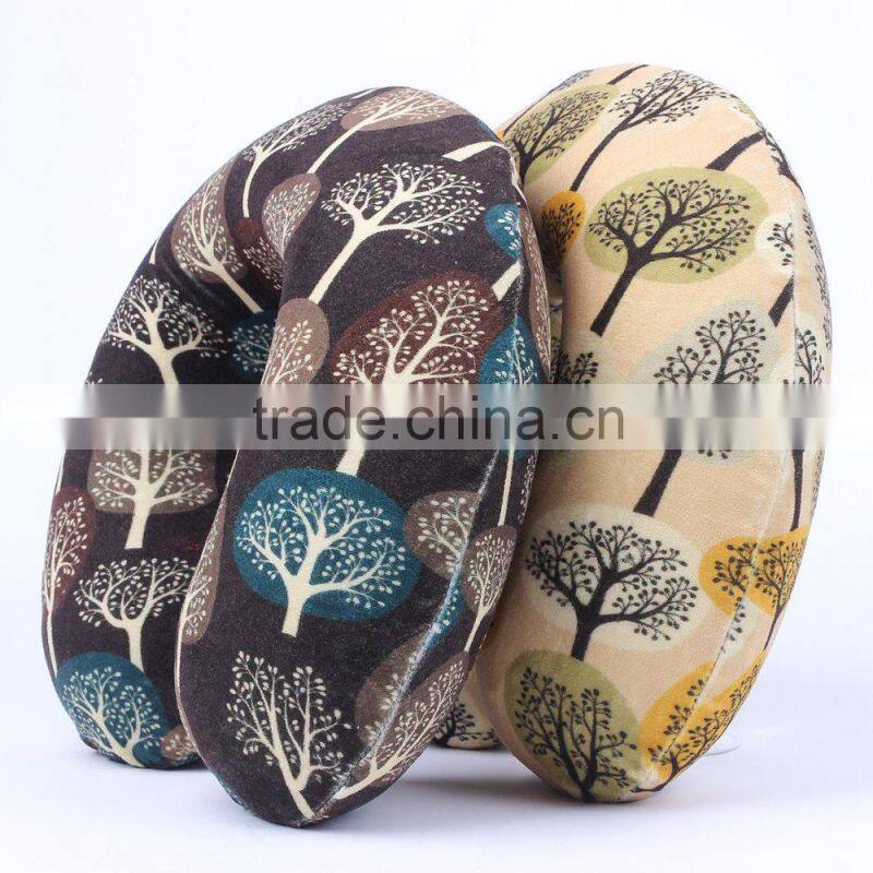 Velvet digital printing U shape memory foam neck pillow for nap and travel