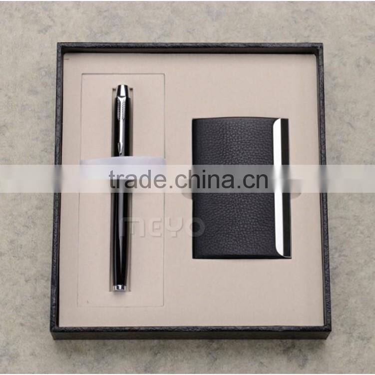 Luxury ball point pen and card holder holiday gift set promotional