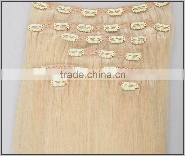Wholesale cheap price 100% brazilian human hair silky straight clip in hair extension