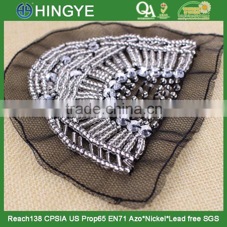 Wholesale high quality handmade beaded applique for clothing decoration NH-002