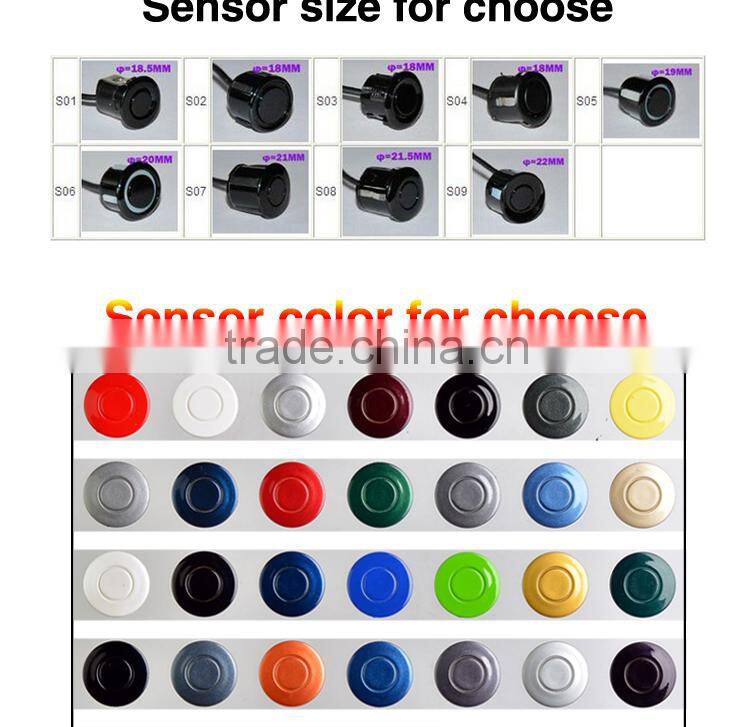 Car bibi alert front and rear parking sensors with 3 colors and 8 stage slim lED display