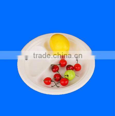 100% Biodegradable Microwavable 10" 3-Compartment Fast food Plate