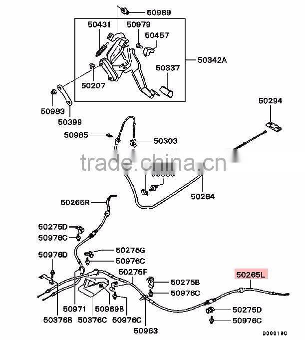 Auto Parts Rear Left Parking Brake Cable For Mitsubishi Outlander XL CU4W 4G64 CU5W 4G69 MN102297