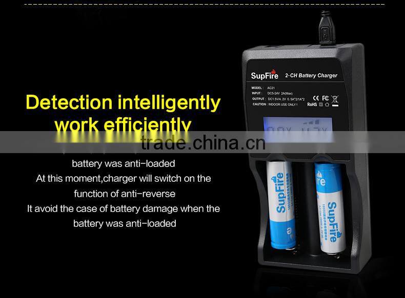 18650 /26650/16340 battery dual slots chareger with HD LCD display