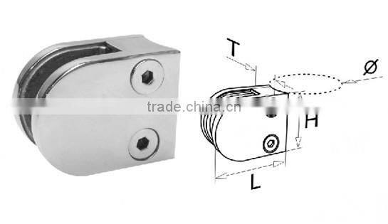 D type stainless steel glass shelf clamp