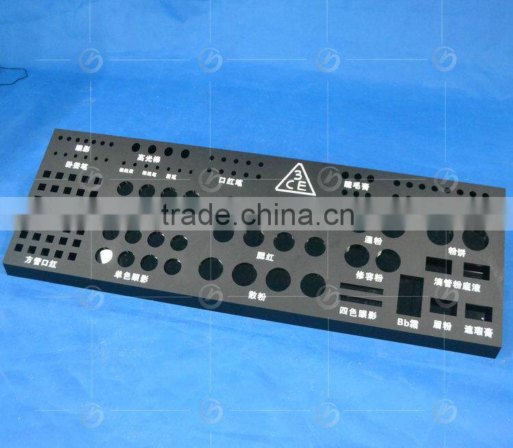 Modern customized acrylic display,black makeup case foe 3ce products